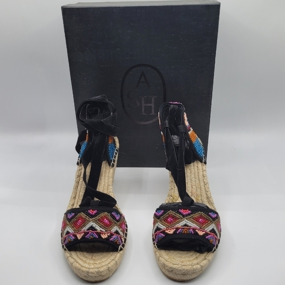 Ash Paola Wedge espadrille Orange Black 37 / 7 - Picture 12 of 12
